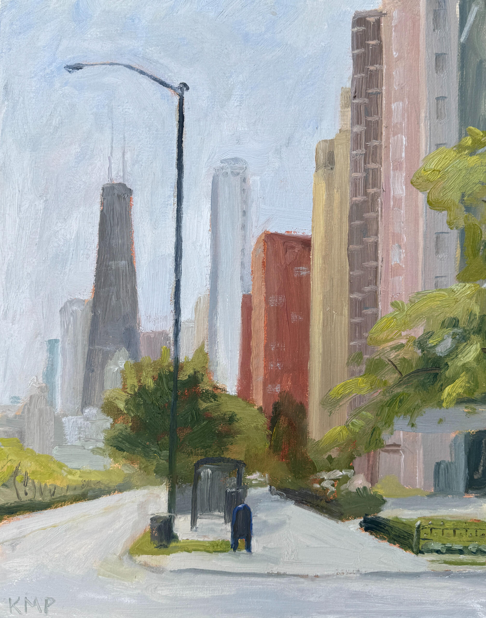 Overcast on Lake Shore Drive, 14x11" oil on canvas, $900